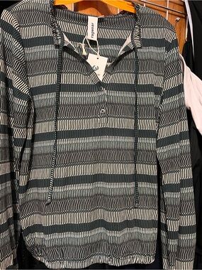 Ragwear Striped Top - Black Green & Cream